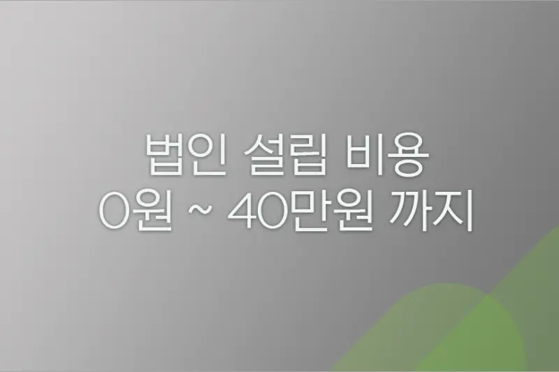법인 설립 대행 비용 0원부터 40만원대까지 장단점 알아보기