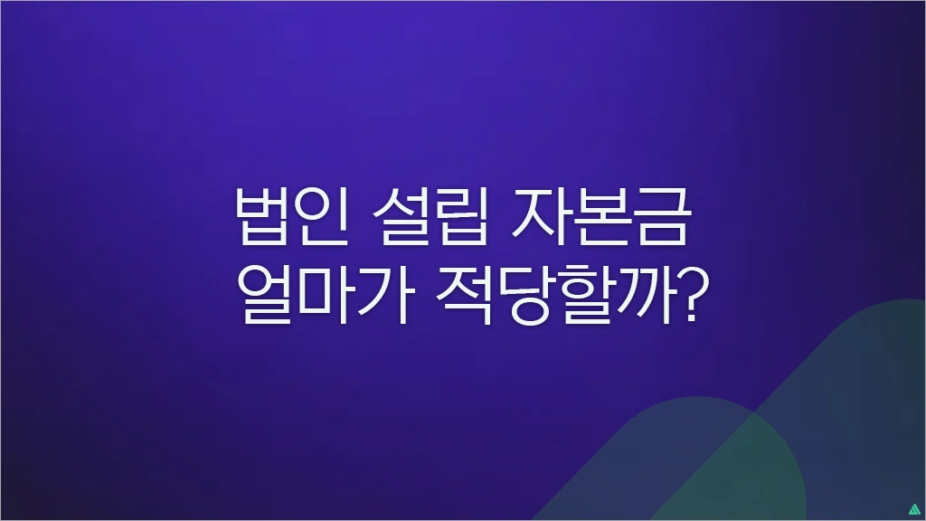 법인 설립 자본금 , 얼마가 적당할까?