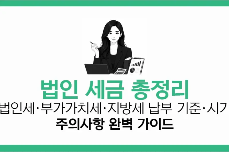 법인 세금 총정리 : 법인세·부가가치세·지방세 납부 기준·시기 및 주의사항 완벽 가이드 (2026년)