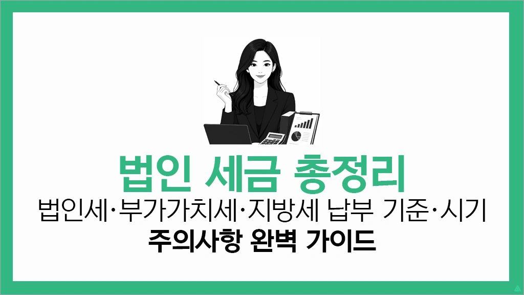 법인 세금 총정리 : 법인세·부가가치세·지방세 납부 기준·시기 및 주의사항 완벽 가이드 (2026년)